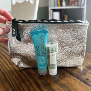 NEW Ipsy pouch, R+Co waterfall lotion, pure Brazilian smoothing balm bundle